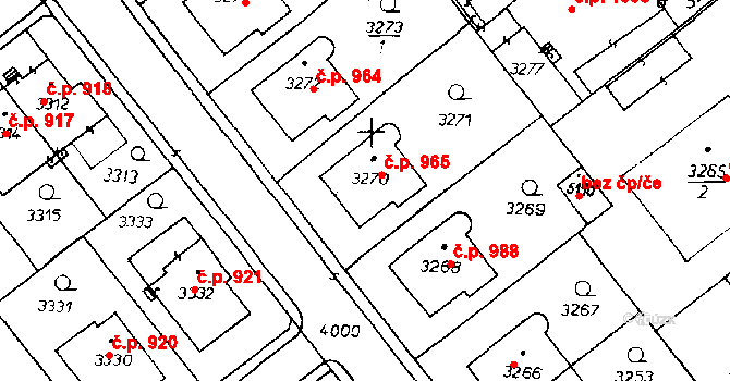 Poděbrady III 965, Poděbrady na parcele st. 3270 v KÚ Poděbrady, Katastrální mapa