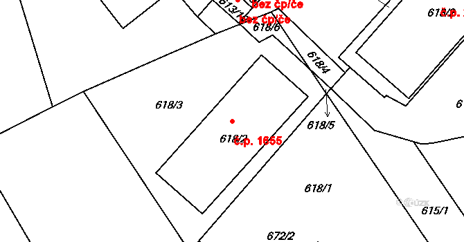 Pelhřimov 1655 na parcele st. 618/2 v KÚ Pelhřimov, Katastrální mapa