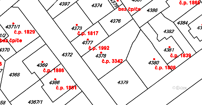 Chomutov 3342 na parcele st. 4378 v KÚ Chomutov I, Katastrální mapa
