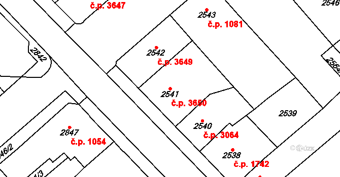 Chomutov 3650 na parcele st. 2541 v KÚ Chomutov I, Katastrální mapa