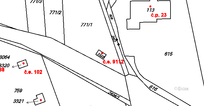 Ústí nad Orlicí 9112 na parcele st. 3322 v KÚ Ústí nad Orlicí, Katastrální mapa