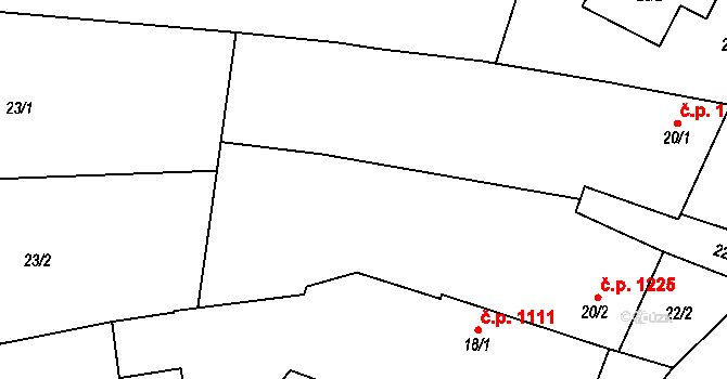 Dolní Sukolom 1225, Uničov na parcele st. 20/2 v KÚ Dolní Sukolom, Katastrální mapa