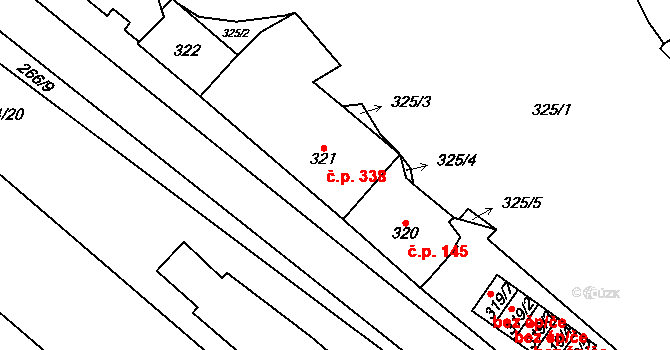 Loket 338 na parcele st. 321 v KÚ Loket, Katastrální mapa