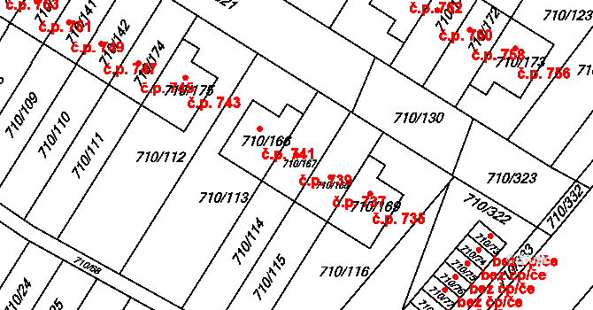 Poříčí 739, Boršov nad Vltavou na parcele st. 710/167 v KÚ Boršov nad Vltavou, Katastrální mapa