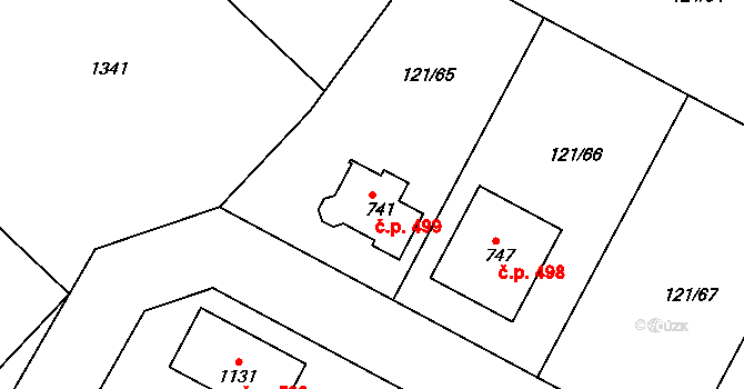 Staňkov II 499, Staňkov na parcele st. 741 v KÚ Staňkov-ves, Katastrální mapa
