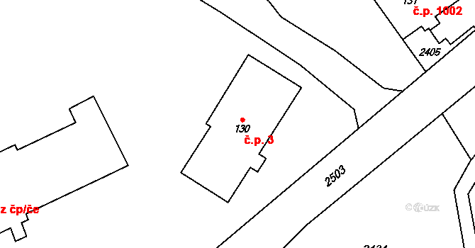 Horní Hedeč 3, Králíky na parcele st. 130 v KÚ Červený Potok, Katastrální mapa