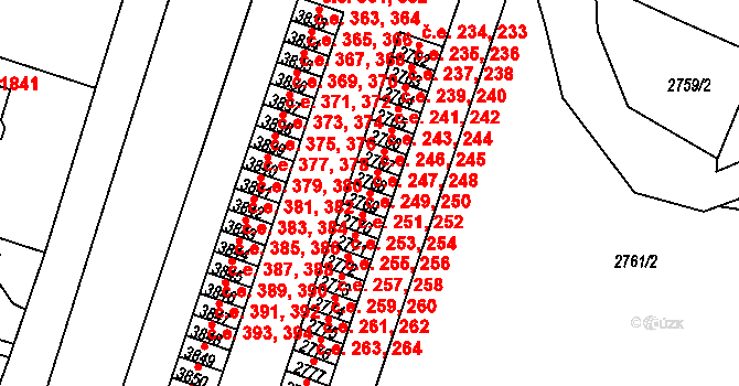Děčín VI-Letná 247,248, Děčín na parcele st. 2769 v KÚ Podmokly, Katastrální mapa