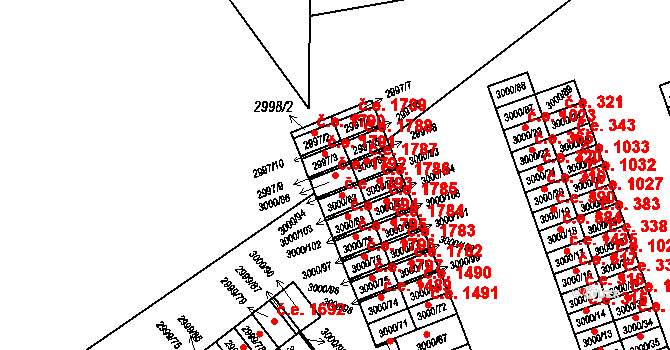 Český Těšín 1792 na parcele st. 3000/86 v KÚ Český Těšín, Katastrální mapa