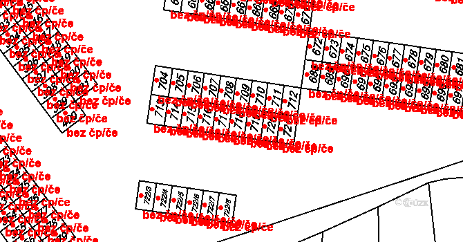 Chodov 38543851 na parcele st. 718 v KÚ Dolní Chodov, Katastrální mapa