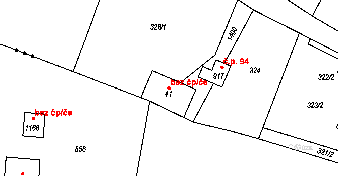 Raškovice 40344851 na parcele st. 41 v KÚ Raškovice, Katastrální mapa