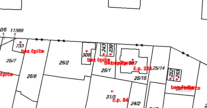 Pardubice 40402851 na parcele st. 243 v KÚ Nové Jesenčany, Katastrální mapa