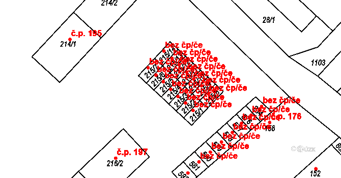 Horní Počaply 41600851 na parcele st. 215/4 v KÚ Horní Počaply, Katastrální mapa