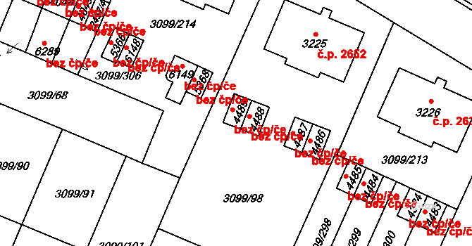 Břeclav 42141851 na parcele st. 4489 v KÚ Břeclav, Katastrální mapa