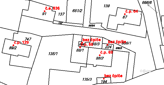 Ústí nad Orlicí 42413851 na parcele st. 88/4 v KÚ Černovír u Ústí nad Orlicí, Katastrální mapa