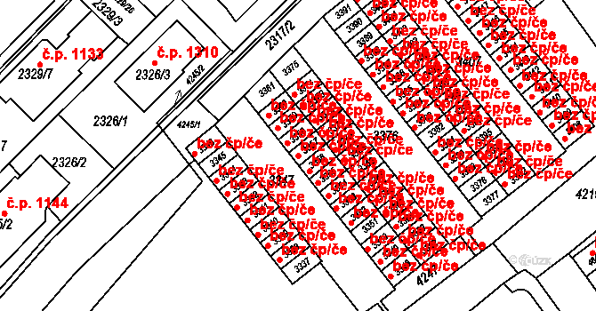 Brno 42595851 na parcele st. 3357 v KÚ Komín, Katastrální mapa