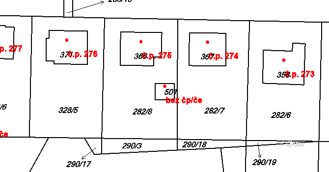 Milín 44473851 na parcele st. 501 v KÚ Milín, Katastrální mapa