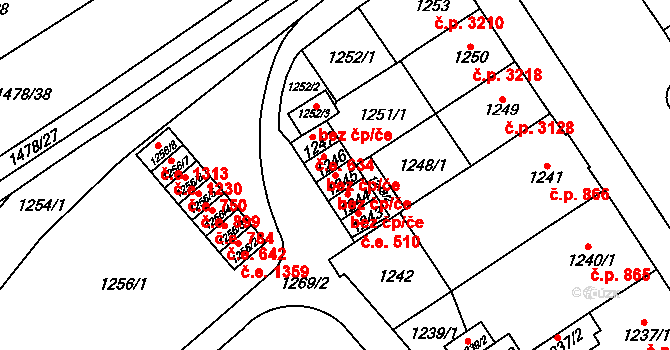 Chomutov 45011851 na parcele st. 1245 v KÚ Chomutov I, Katastrální mapa