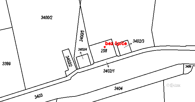 Orlické Záhoří 49044851 na parcele st. 258 v KÚ Kunštát u Orlického Záhoří, Katastrální mapa