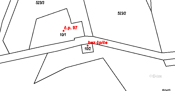 Krásná Lípa 50388851 na parcele st. 10/2 v KÚ Vlčí Hora, Katastrální mapa