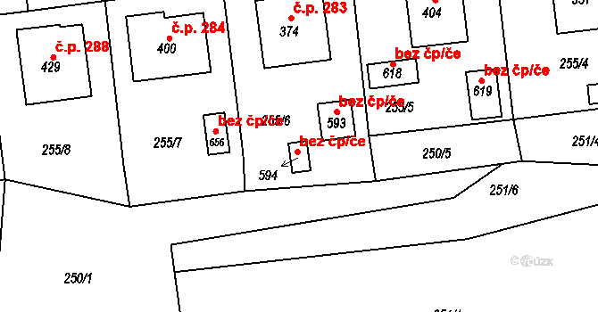 Kněžice 52089851 na parcele st. 594 v KÚ Kněžice u Třebíče, Katastrální mapa
