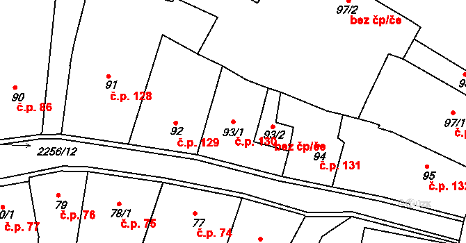 Sušice I 130, Sušice na parcele st. 93/1 v KÚ Sušice nad Otavou, Katastrální mapa