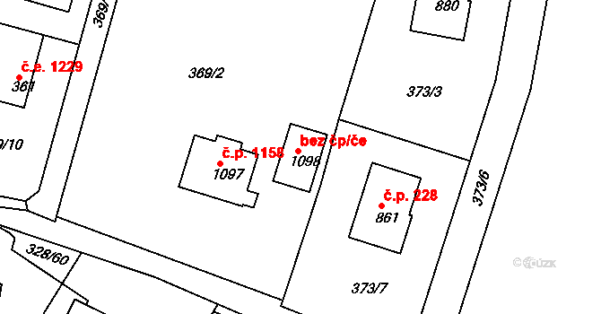 Kamenice 77513851 na parcele st. 1098 v KÚ Ládví, Katastrální mapa