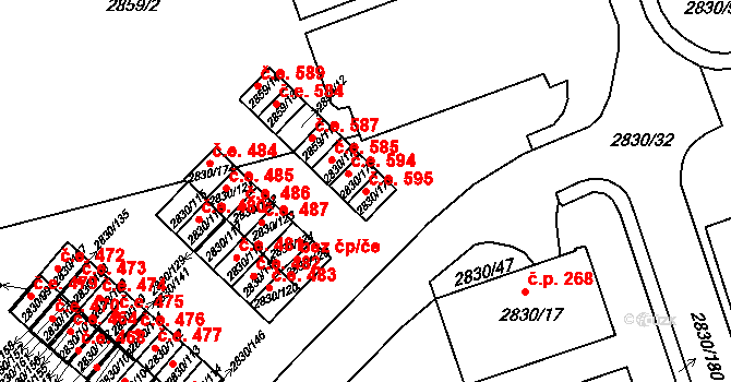 Rumburk 1 595, Rumburk na parcele st. 2830/175 v KÚ Rumburk, Katastrální mapa