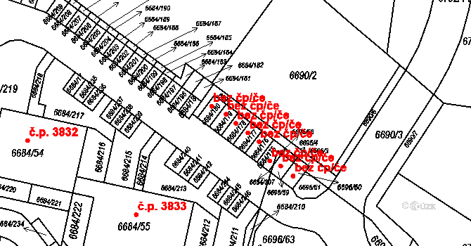 Frýdek-Místek 100176852 na parcele st. 6684/178 v KÚ Frýdek, Katastrální mapa