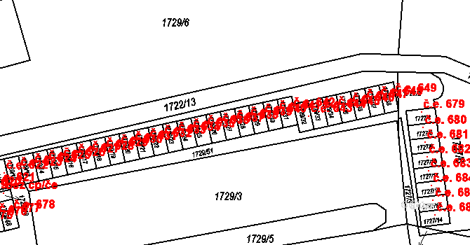 Miřetice u Klášterce nad Ohří 638, Klášterec nad Ohří na parcele st. 1729/27 v KÚ Miřetice u Klášterce nad Ohří, Katastrální mapa