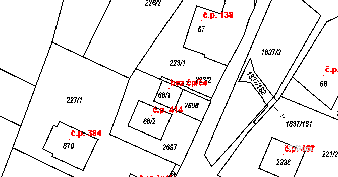Svitavy 105031852 na parcele st. 68/1 v KÚ Moravský Lačnov, Katastrální mapa