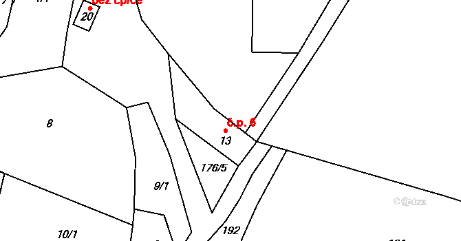Chlístovice 6, Pertoltice na parcele st. 13 v KÚ Chlístovice u Pertoltic, Katastrální mapa