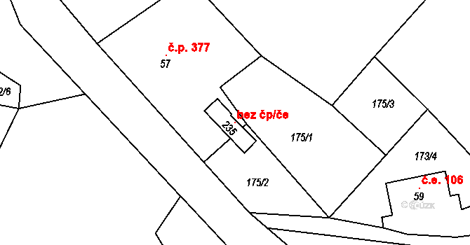 Jívka 119195852 na parcele st. 235 v KÚ Janovice u Trutnova, Katastrální mapa