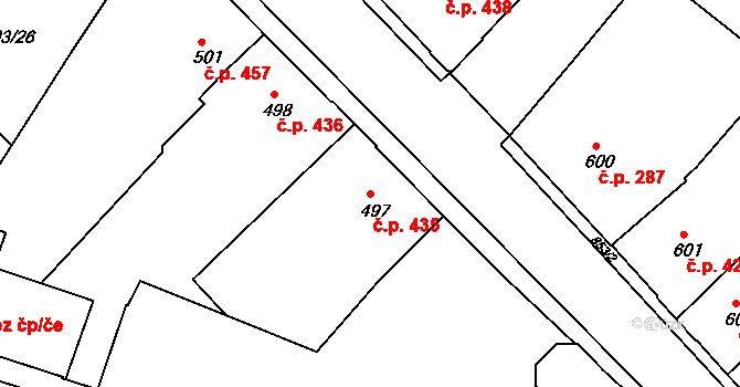 Rýmařov 435 na parcele st. 497 v KÚ Rýmařov, Katastrální mapa