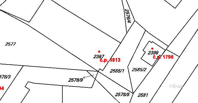 Hořice 1813 na parcele st. 2397 v KÚ Hořice v Podkrkonoší, Katastrální mapa