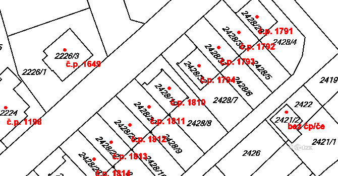 Turnov 1810 na parcele st. 2428/19 v KÚ Turnov, Katastrální mapa