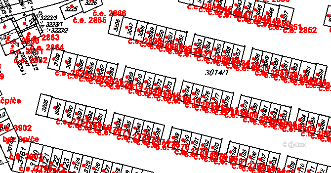 Podlesí 2814, Havířov na parcele st. 3073 v KÚ Bludovice, Katastrální mapa