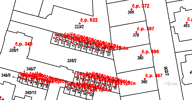 Mariánské Lázně 38797852 na parcele st. 1006 v KÚ Mariánské Lázně, Katastrální mapa
