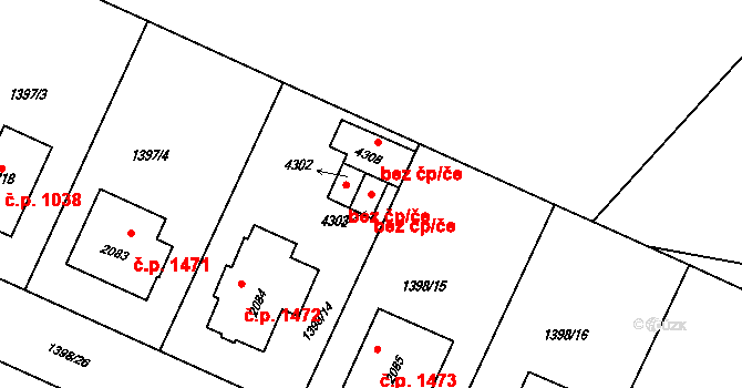 Rožnov pod Radhoštěm 39561852 na parcele st. 4303 v KÚ Rožnov pod Radhoštěm, Katastrální mapa