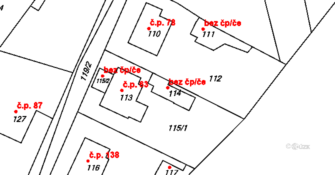 Polnička 40781852 na parcele st. 114 v KÚ Polnička, Katastrální mapa