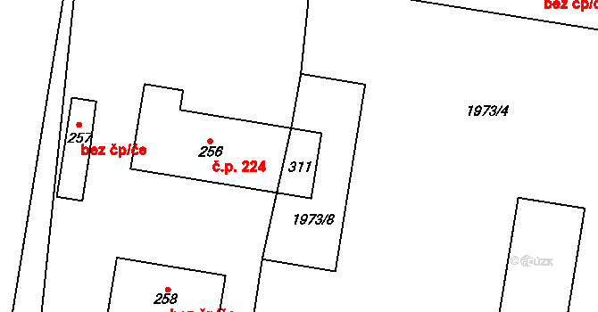 Úpice 41718852 na parcele st. 311 v KÚ Radeč, Katastrální mapa