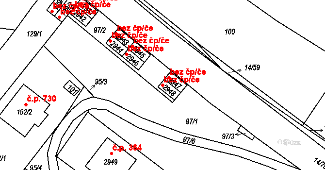 Brno 41892852 na parcele st. 2948 v KÚ Jundrov, Katastrální mapa