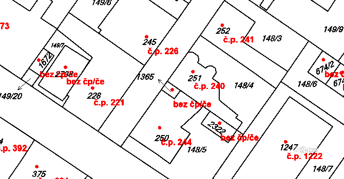Neratovice 43043852 na parcele st. 1365 v KÚ Neratovice, Katastrální mapa