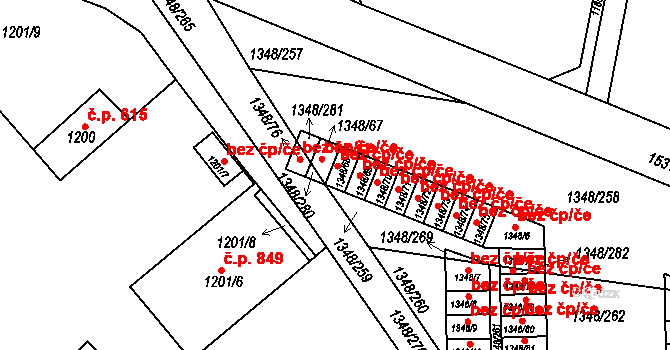 Praha 46816852 na parcele st. 1348/68 v KÚ Čakovice, Katastrální mapa