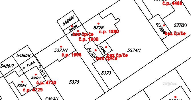 Chomutov 48164852 na parcele st. 5372/2 v KÚ Chomutov I, Katastrální mapa