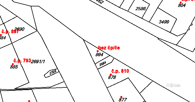 Rosice 48361852 na parcele st. 994 v KÚ Rosice u Brna, Katastrální mapa