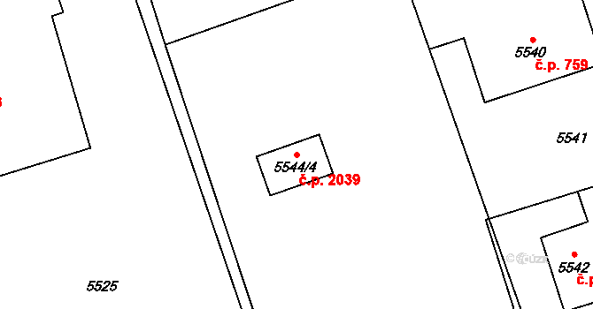 Petřvald 2039 na parcele st. 5544/4 v KÚ Petřvald u Karviné, Katastrální mapa
