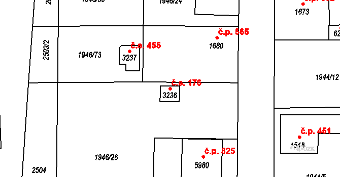 Beroun-Závodí 176, Beroun na parcele st. 3236 v KÚ Beroun, Katastrální mapa
