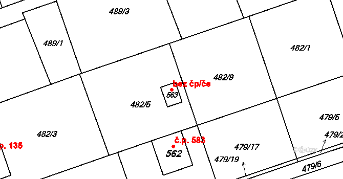 Kopřivnice 88231852 na parcele st. 563 v KÚ Drnholec nad Lubinou, Katastrální mapa