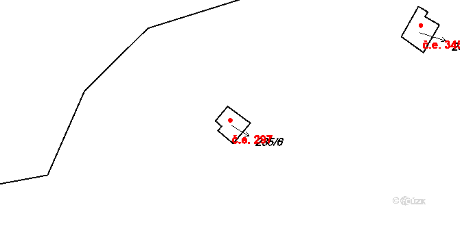 Lipno 297, Líšťany na parcele st. 235/6 v KÚ Těchoděly, Katastrální mapa