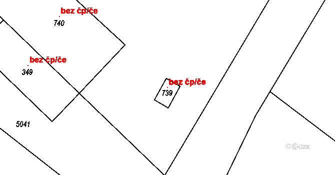 Břežany 121743853 na parcele st. 739 v KÚ Břežany u Znojma, Katastrální mapa